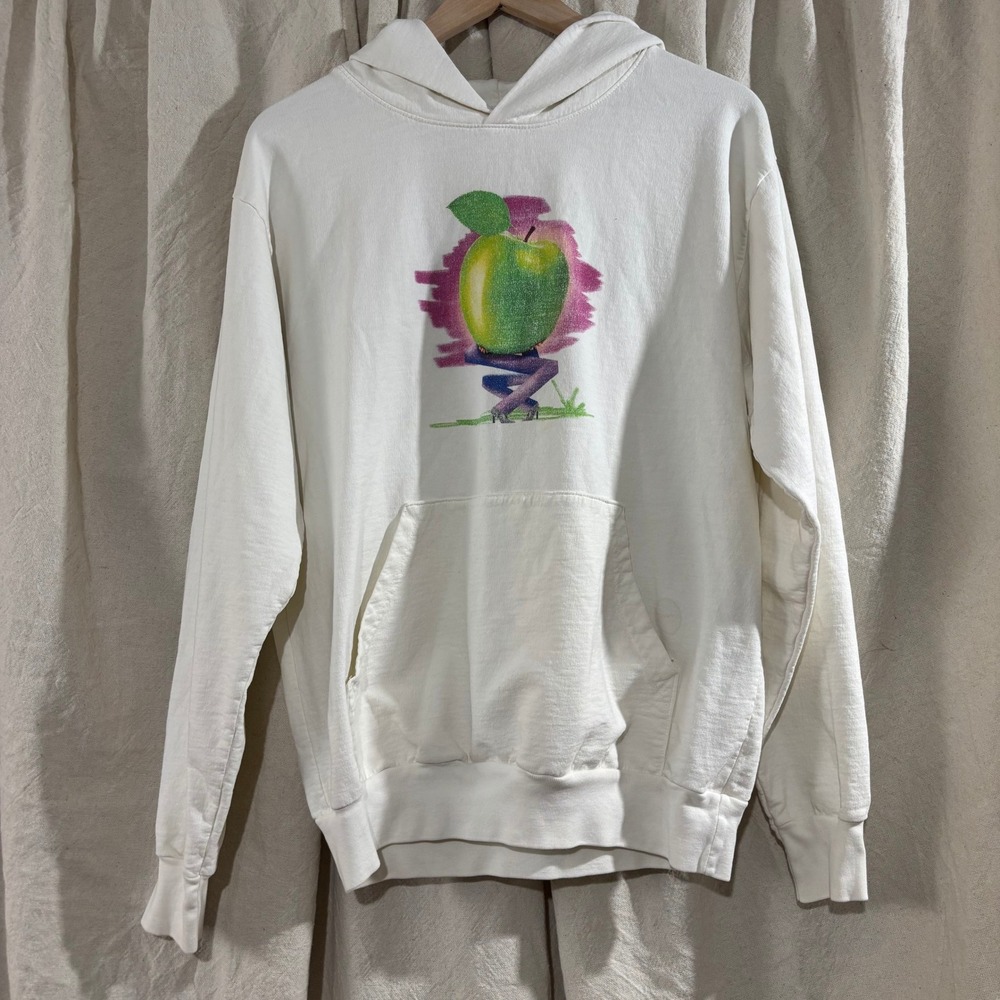 Robinhood App Merch "RBNHD" Heavyweight Graphic Hoodie Med Green Apple Artwork